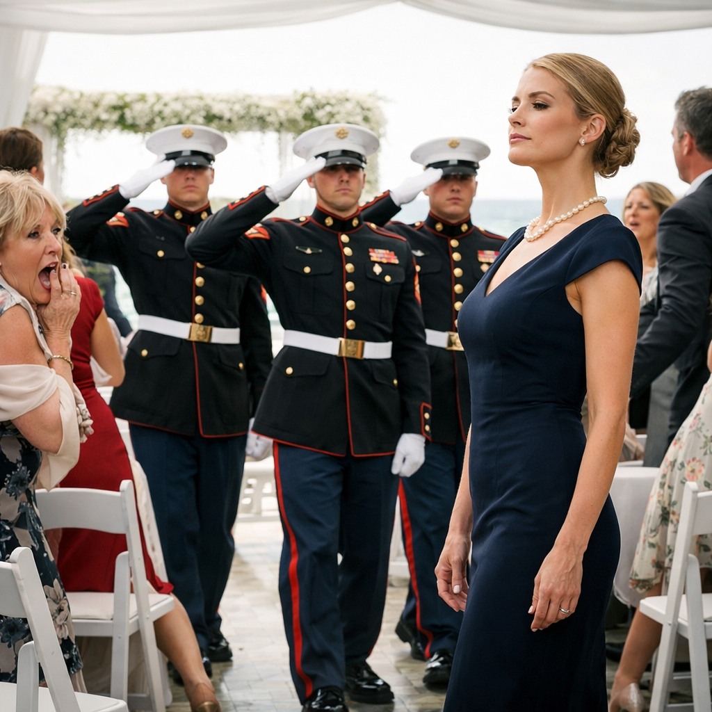 “She’s probably homeless by now,” my aunt whispered at the wedding. Then Marines saluted me…