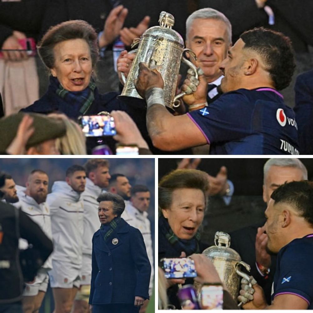 A ROYAL TRIUMPH AT MURRAYFIELD: Princess Anne Presents the Calcutta Cup to Ecstatic Scotland Captain After Stunning 31-20 Victory Over England – A Historic Night of Rugby Glory and Awkward Charm!