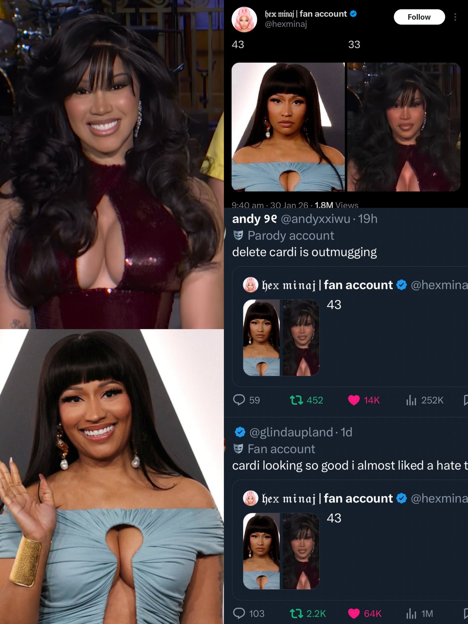 When the Face Cards Are This Elite: Viral X Post Comparing Nicki Minaj and Cardi B Leaves Fans Confused – “Almost Liking Hate Tweets” in Rare Moment of Truce Amid Fierce Rivalry