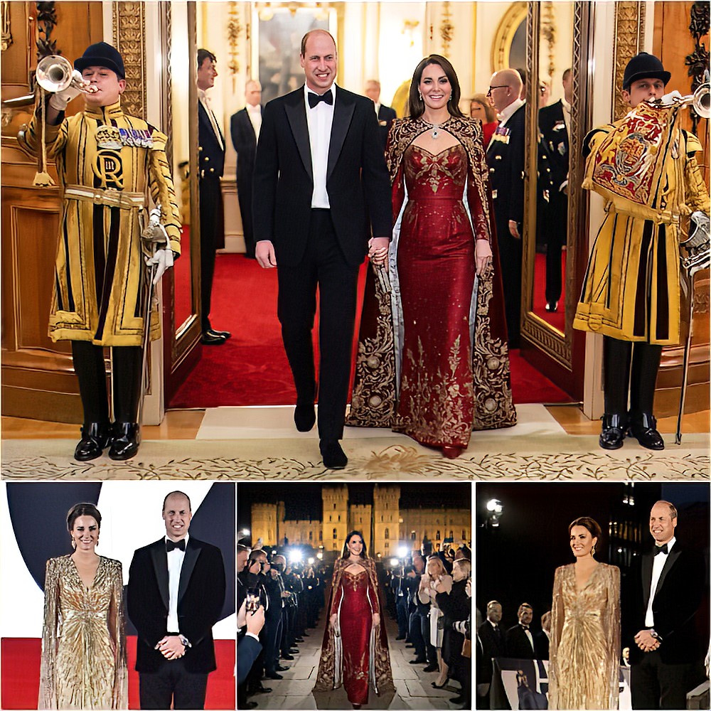 THE CRIMSON QUEEN ERA HAS ARRIVED! Princess Catherine Commands Windsor Castle State Banquet in Breathtaking Crimson Gown and Late Queen’s Iconic Jewels – A Dazzling Power Move Signaling the Monarchy’s Radiant Future with Prince William by Her Side!