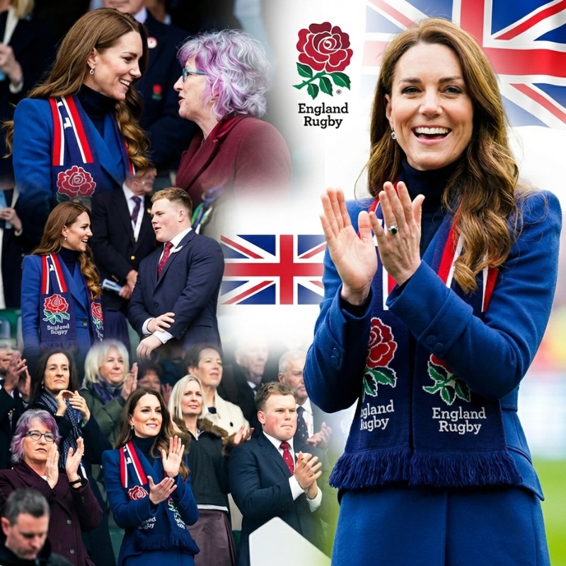 “SOMETIMES YOU JUST HAVE TO LAUGH” – Kate Middleton Can’t Stop Giggling at Six Nations Rugby Clash as She Cheers England Amid Royal Family’s Week From Hell After Prince Andrew’s Shocking Arrest!