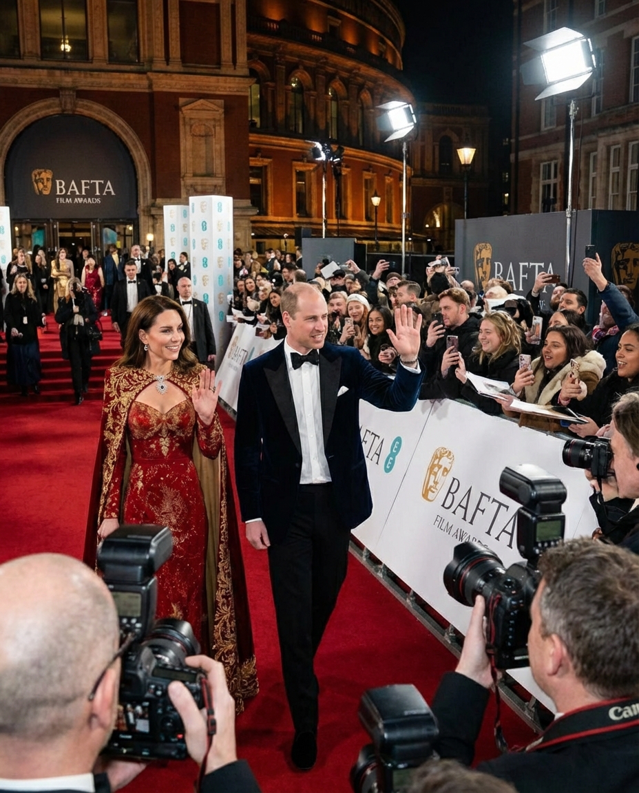 The Royal Unscripted Moment: What Really Happened Behind the Scenes at the BAFTA Awards? William and Catherine’s Surprise Red Carpet Whirlwind Sparks Frenzy, Whispers, and a United Front Amid Palace Turbulence