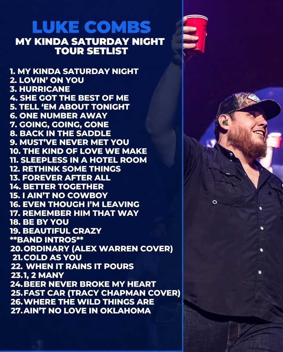 Luke Combs Kicks Off My Kinda Saturday Night Tour with Record-Breaking Night at Allegiant Stadium: 27-Song Setlist Thrills Over 70,000 Fans