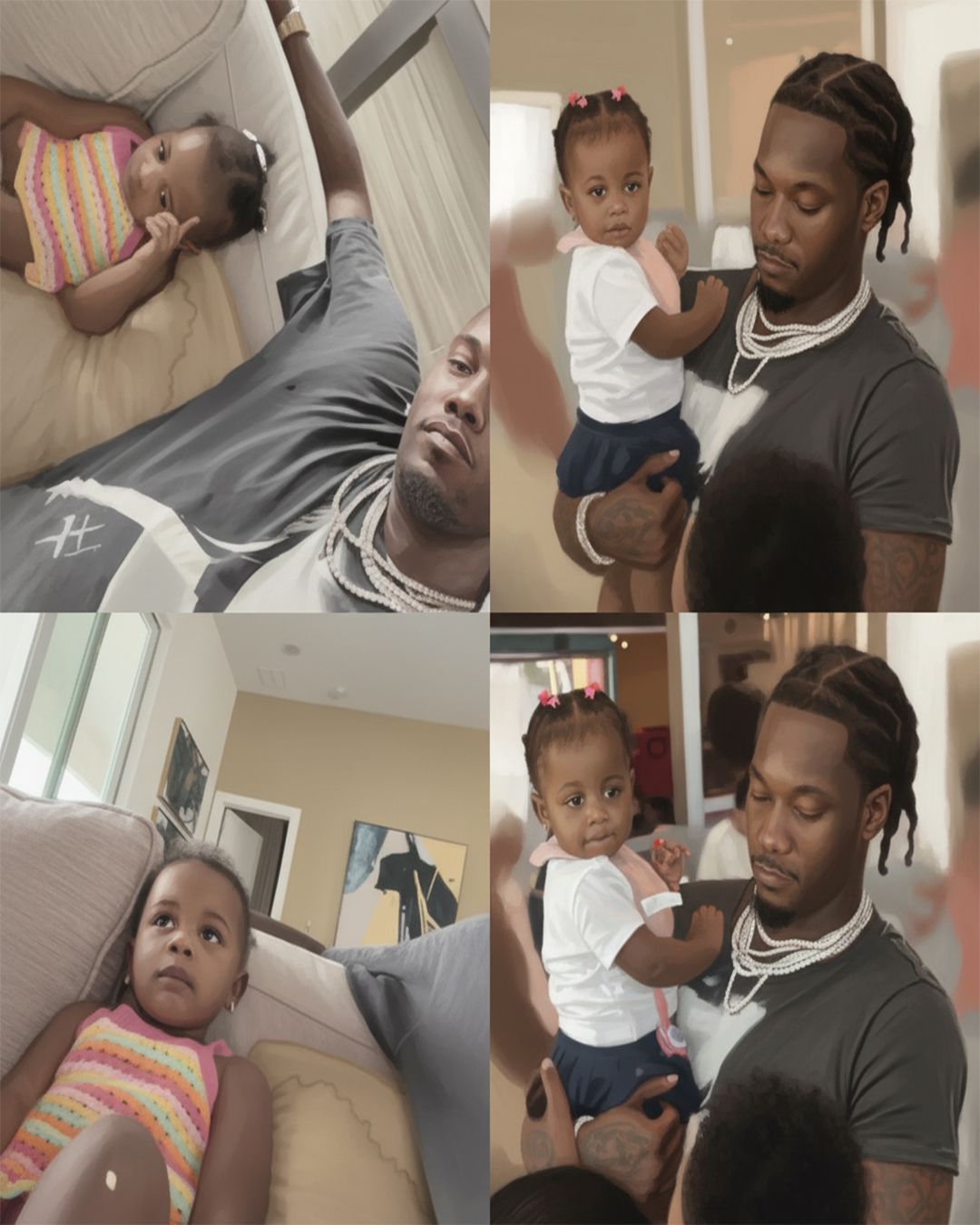 Awwww, Offset Spending Time with All of His Kids! They’re All So Adorable — You Can Tell Blossom Be Running Ish Though