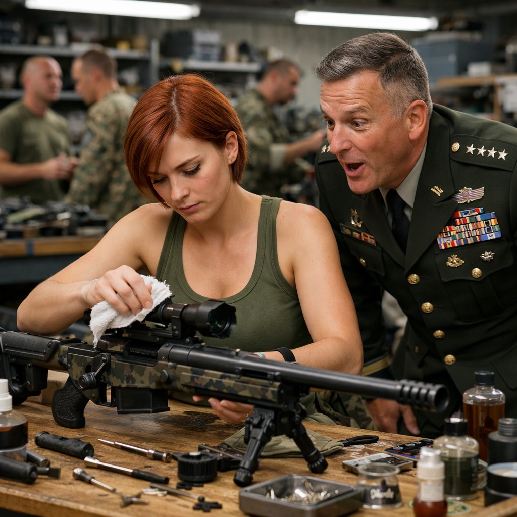 “Where Did You Get That Rifle?” — SEAL General Stunned By Deadeye’s Calm While She Cleaned Her M24
