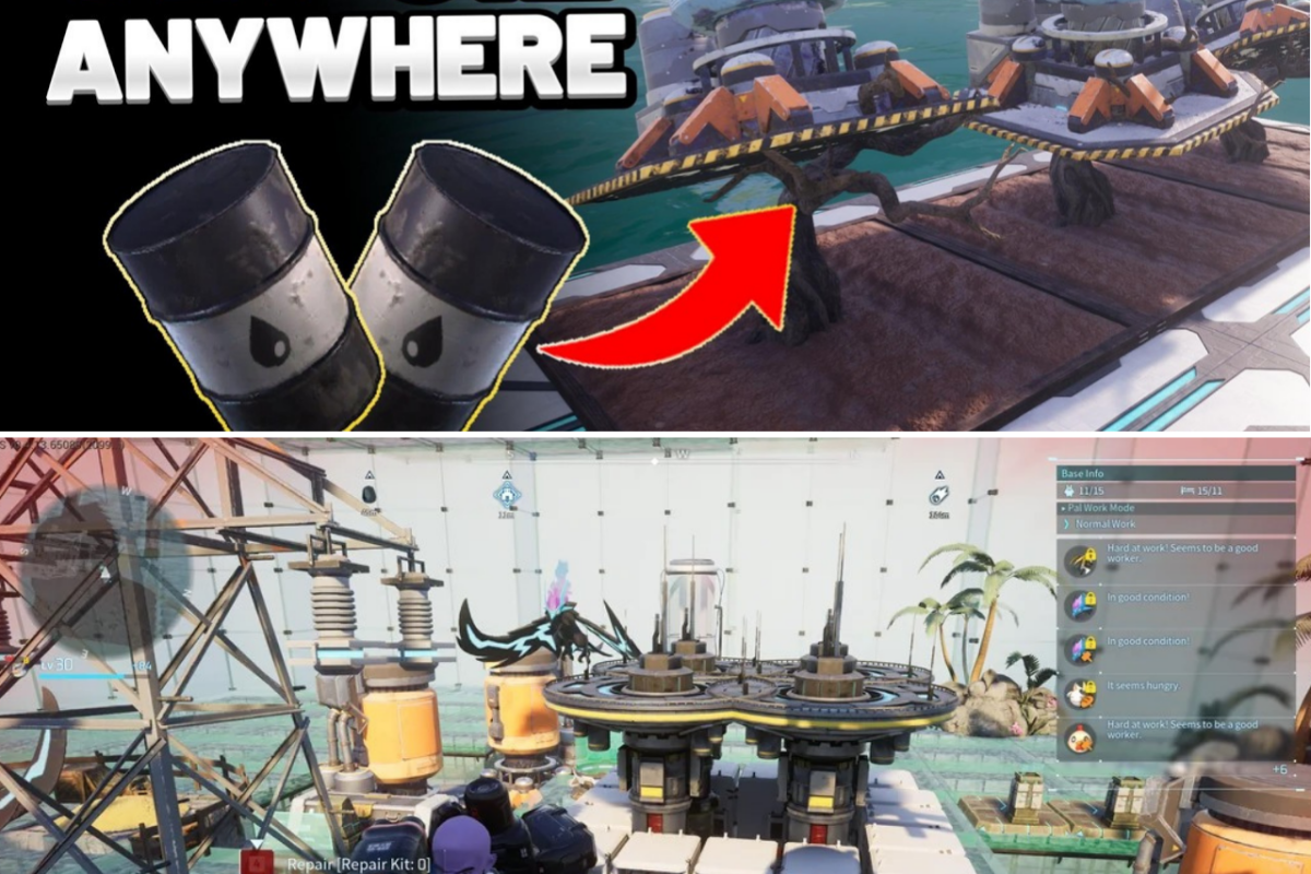 PALWORLD 1.0 ARCHITECTURAL PSA: SKILL FRUIT TREE EXPLOIT ENABLES HIGH-PRESSURE OIL EXTRACTOR CONSTRUCTION OVER OPEN WATER