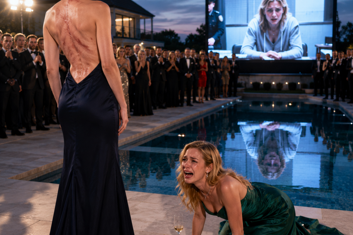 The warm evening air of East Hampton fluttered through the white silk canopies set up around the estate’s infinity pool. The scent of blooming hydrangeas mixed with expensive champagne, but for me, the atmosphere was thick with suffocating tension.
