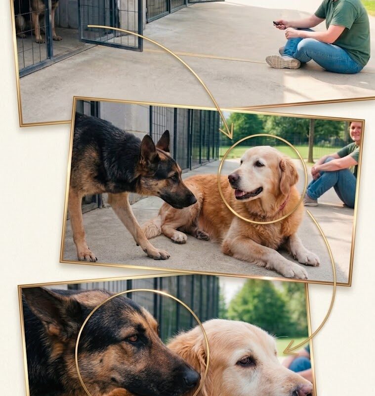 How a Crippled, 13-Year-Old Golden Retriever Broke a Traumatized Rescue Dog Out of Her Invisible Prison